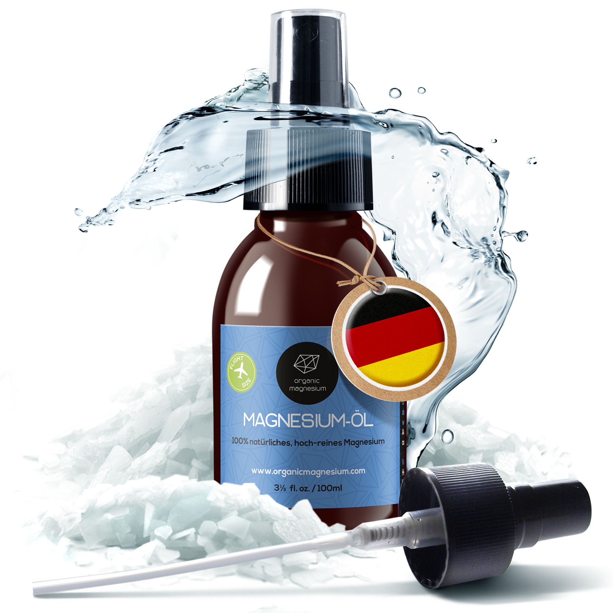 Magnesiumöl Spray 100 ml mit zusätzlichem Sprühkopf