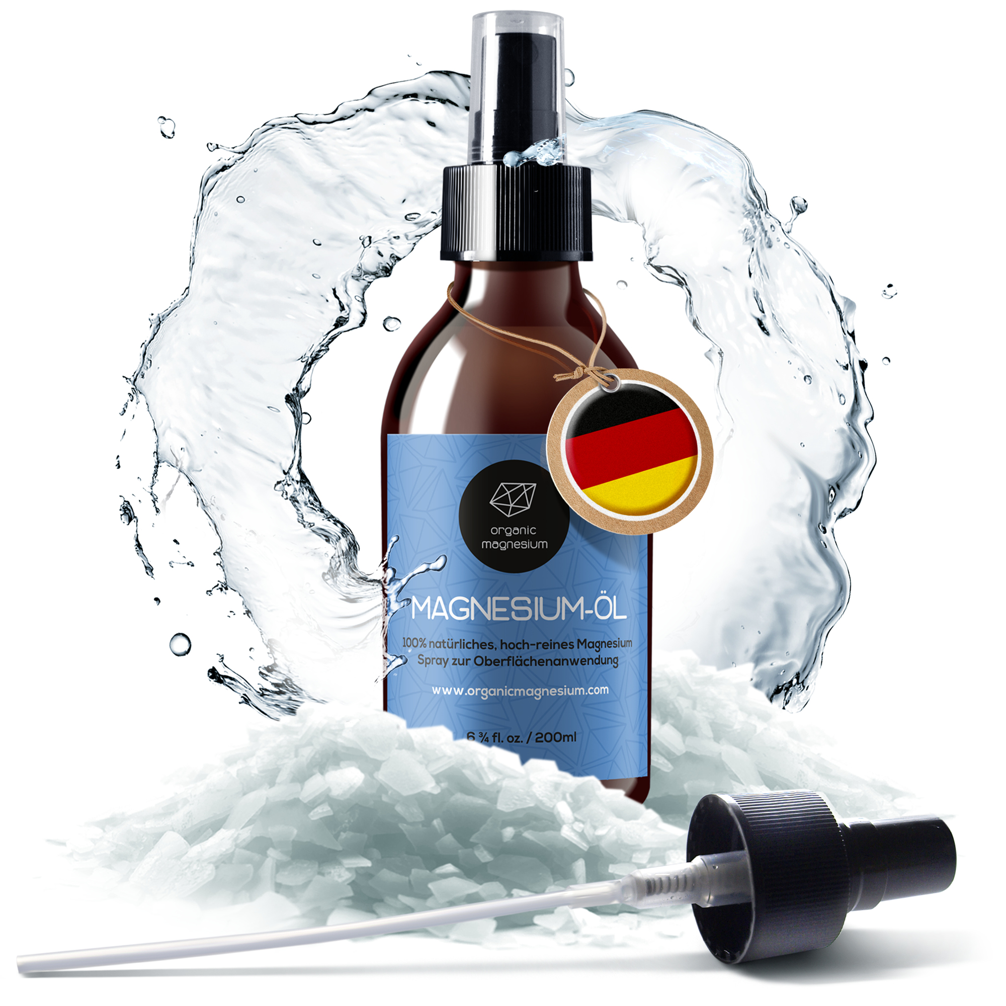 Magnesiumöl Spray 200 ml mit zusätzlichem Sprühkopf