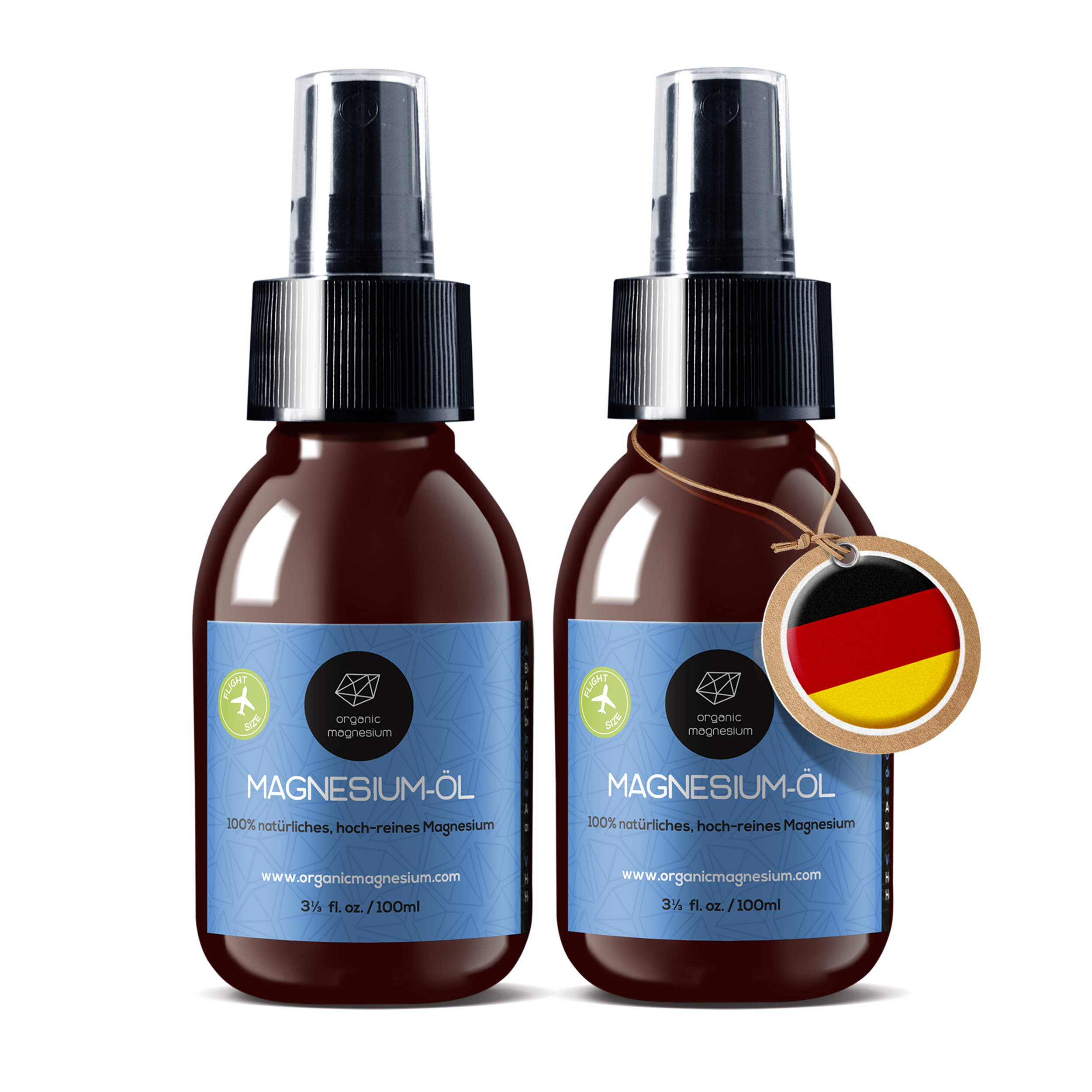 Zwei Flaschen Magnesiumöl Spray 100 ml