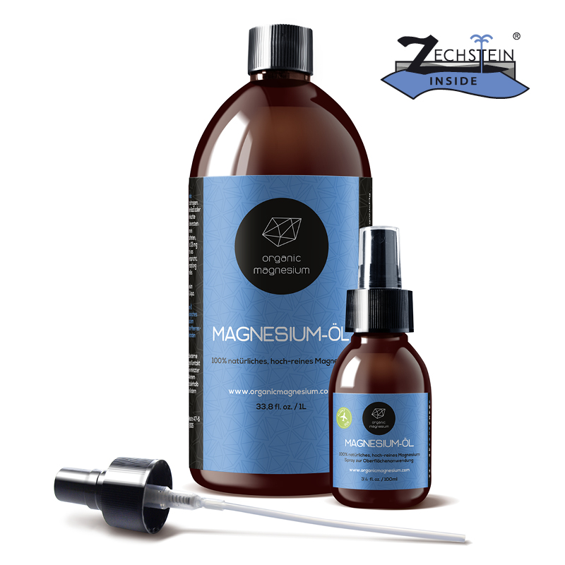 Organic Magnesium Magnesiumöl 1 Liter mit Sprühflasche 100 ml